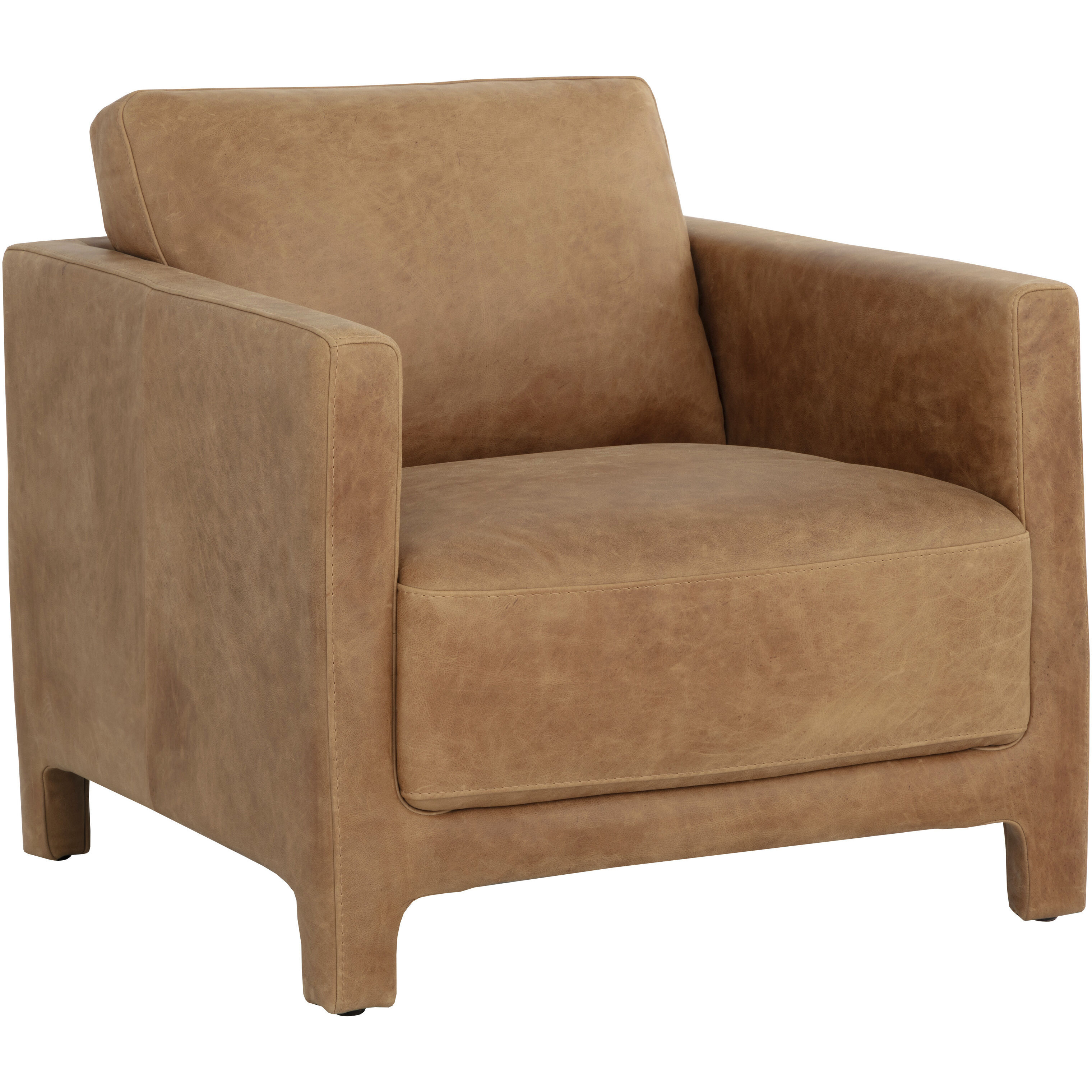 Rodney Camel Leather Lounge Chair